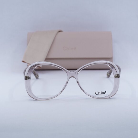 Chloe CH0011O 002 Butterfly Eyeglasses - Transparent Pink 56mm - Picture 4 of 11